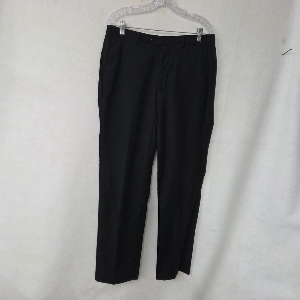 J. Hilburn Mens Black Guabello Super 120s Wool Dress Pants Trousers‎ Size 34x31